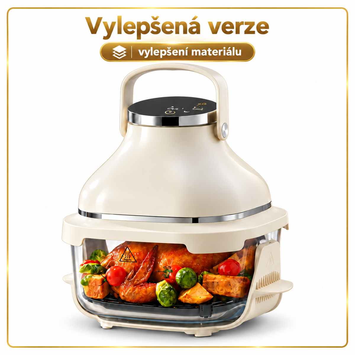 F5 – horkovzdušná fritéza s borosilikátovou skleněnou nádobou, 4L, 1600 W
