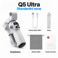 Stabilizátor pro telefon Q5 Ultra. Ruční stabilizátor Q5 Ultra pro natáčení videí mobilním telefonem.  Vyberte si standardní edici nebo variantu se sledováním pomocí umělé inteligence.